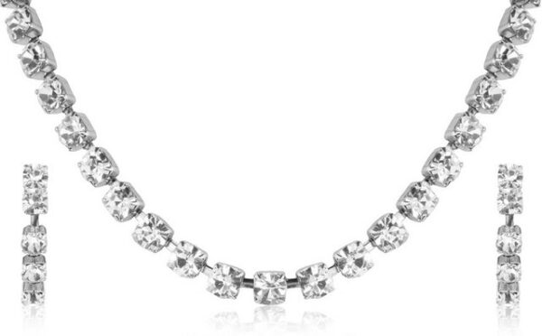 Das Kostümland Kette mit Anhänger Strass Schmuckset Marlene - Kette und Ohrringe mit