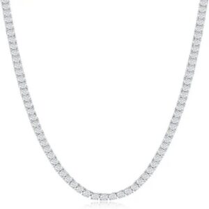 ROUGEMONT Collier Luxuriöse Damen Tennishalskette Collier Annabella 4mm Silber 45 cm