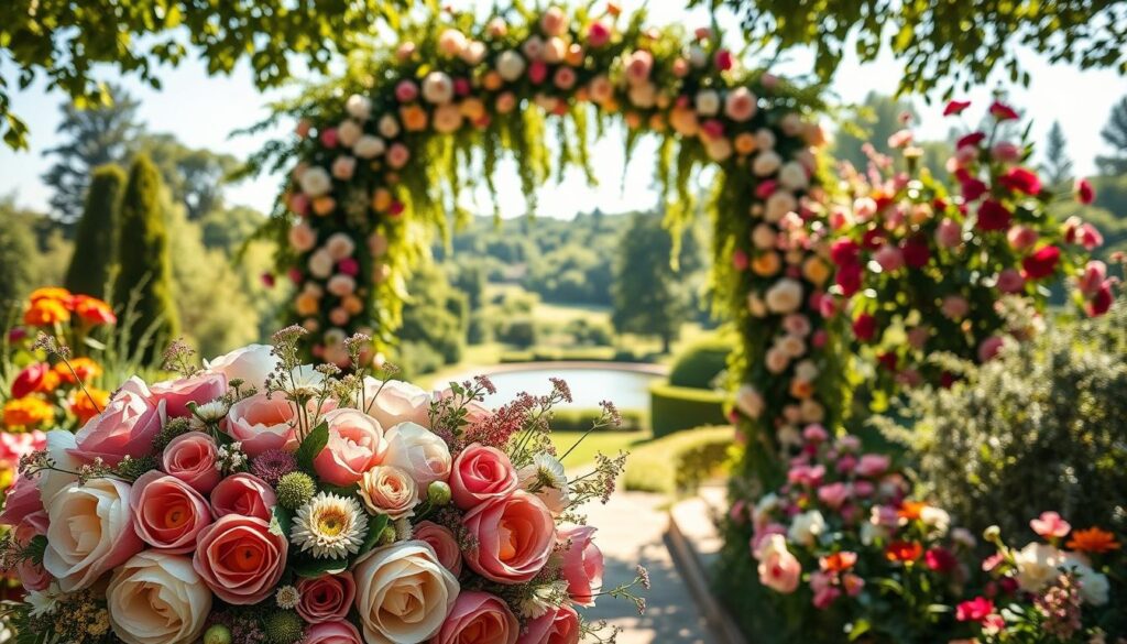 Blumendeko Hochzeit Sommer