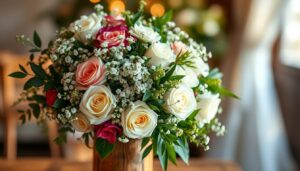 Brautstrauß und Blumen für die Hochzeit